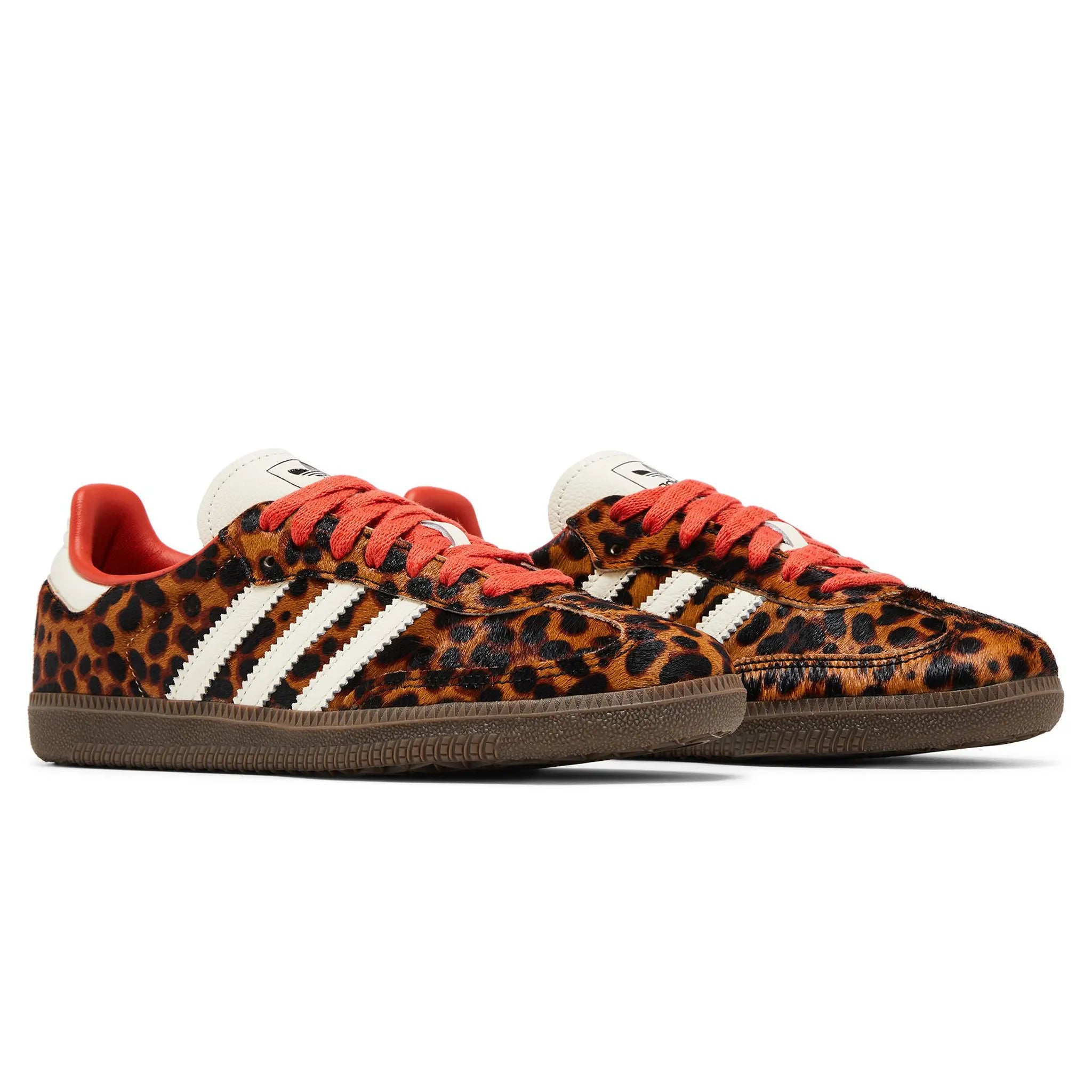Front side view of Adidas Samba OG Preloved Red Leopard (W) JI2734